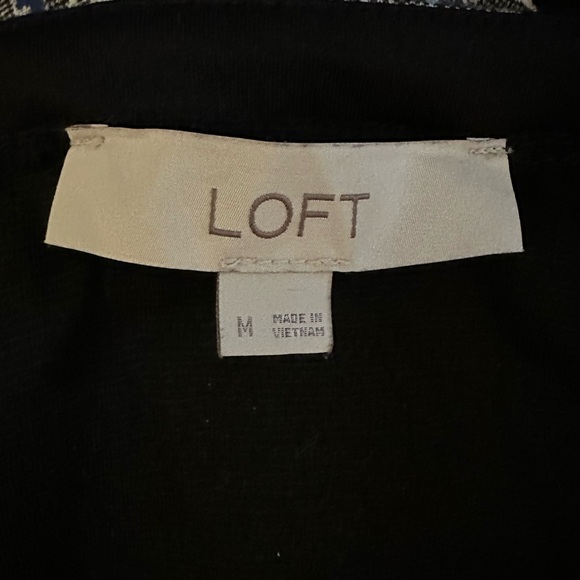 LOFT Black and White Long Sleeve A-line Dress (Size M) - Picture 7 of 11